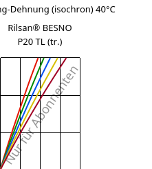 Spannung-Dehnung (isochron) 40°C, Rilsan® BESNO P20 TL (trocken), PA11, ARKEMA