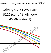 Модуль ползучести - время 23°C, Grivory GV-6 FWA black 9225 (усл.), PA*-GF60, EMS-GRIVORY