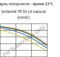 Модуль ползучести - время 23°C, Grilamid TR 55 LX natural (усл.), PA12/MACMI, EMS-GRIVORY