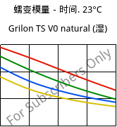 蠕变模量－时间. 23°C, Grilon TS V0 natural (状况), PA666, EMS-GRIVORY