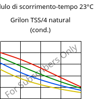 Modulo di scorrimento-tempo 23°C, Grilon TSS/4 natural (cond.), PA666, EMS-GRIVORY