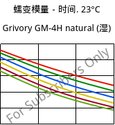 蠕变模量－时间. 23°C, Grivory GM-4H natural (状况), PA*-MD40, EMS-GRIVORY