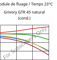 Module de fluage / Temps 23°C, Grivory GTR 45 natural (cond.), PA6I/6T, EMS-GRIVORY
