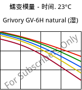 蠕变模量－时间. 23°C, Grivory GV-6H natural (状况), PA*-GF60, EMS-GRIVORY
