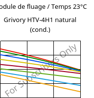 Module de fluage / Temps 23°C, Grivory HTV-4H1 natural (cond.), PA6T/6I-GF40, EMS-GRIVORY