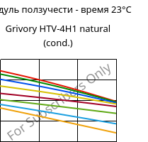 Модуль ползучести - время 23°C, Grivory HTV-4H1 natural (усл.), PA6T/6I-GF40, EMS-GRIVORY