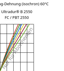Spannung-Dehnung (isochron) 60°C, Ultradur® B 2550 FC / PBT 2550, PBT, BASF