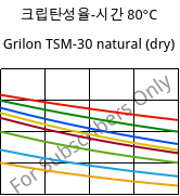 크립탄성율-시간 80°C, Grilon TSM-30 natural (건조), PA666-MD30, EMS-GRIVORY