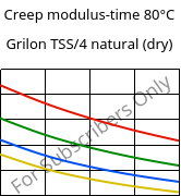 Creep modulus-time 80°C, Grilon TSS/4 natural (dry), PA666, EMS-GRIVORY